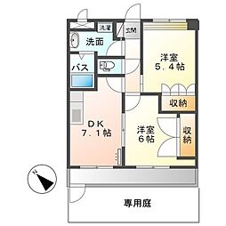 コーポアイビー 2DKの間取図画像
