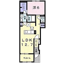 スプリングフィールド3 1LDKの間取図画像