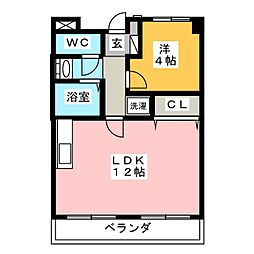 リンピアさくら 1LDKの間取図画像