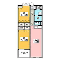 緑庵 2LDKの間取図画像