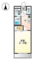 ファインドリーム 1Kの間取図画像