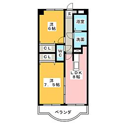 エステーラ 2LDKの間取図画像