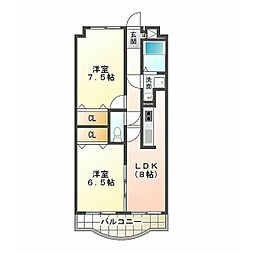 エステーラ 2LDKの間取図画像