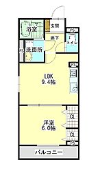 Amagasuka Terrace 1LDKの間取図画像
