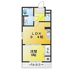 Amagasuka Terrace 1LDKの間取図画像