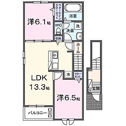 ひかりB 2LDKの間取図画像