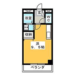 エルガーデン ワンルームの間取図画像