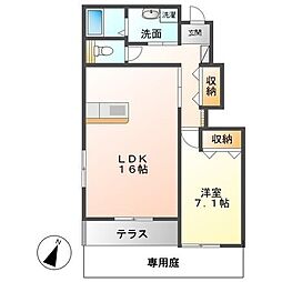 ディアローレライ 1LDKの間取図画像