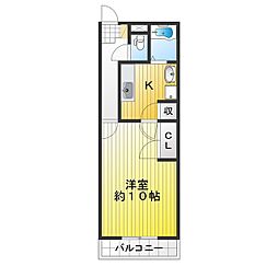 エスポアヒルズ 1Kの間取図画像