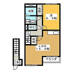 サンハイム 1LDKの間取図画像