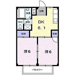 シティハイツヤマキチ 3DKの間取図画像