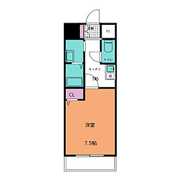 ウェルセレッソウエスト 1Kの間取図画像