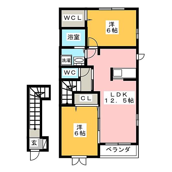 ブリュワリー豊洲　II棟 ｜三重県津市河芸町影重(賃貸アパート2LDK・2階・58.52㎡)の写真 その2