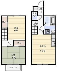 メゾンシークA 2LDKの間取図画像