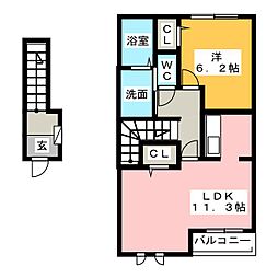 サニーパティオ 1LDKの間取図画像