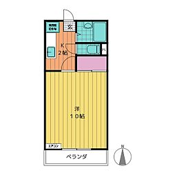 アメニティー中八木田 1Kの間取図画像
