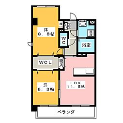 Urban-StageU 2LDKの間取図画像