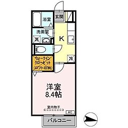 ブランドール 1Kの間取図画像