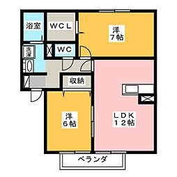 ぷらんたんA 2LDKの間取図画像