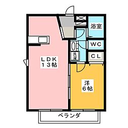 コーポビオラA 1LDKの間取図画像