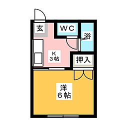 マーメイドハイツ白塚 1Kの間取図画像