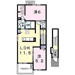 アドヴァンC 2LDKの間取図画像