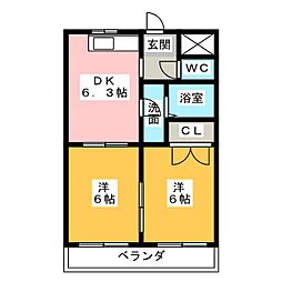 シャトー・ドゥ・ブリヤン 2DKの間取図画像