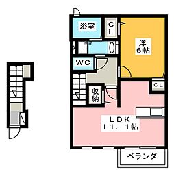 Y.YLilyA 1LDKの間取図画像