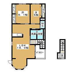 F・アザレア7 2LDKの間取図画像