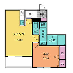 シャーメゾン栄町 1LDKの間取図画像