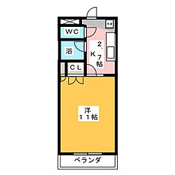 ソフィア 1Kの間取図画像