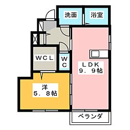 ルミエール栄 1LDKの間取図画像