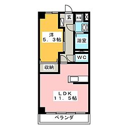 アーバンヒルズ城山 1LDKの間取図画像