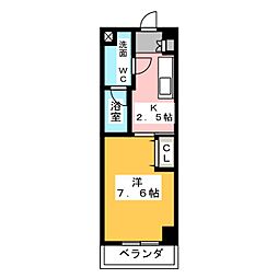 エイムオーエス島崎町 1Kの間取図画像