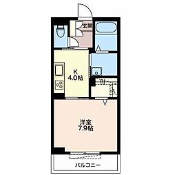 ラグランドポルト丸之内 1Kの間取図画像