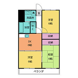 メゾンレオ 3DKの間取図画像
