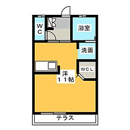 ボートハウス ワンルームの間取図画像