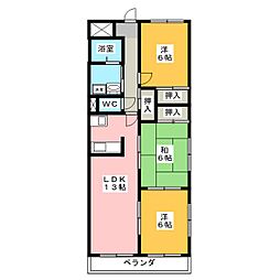 メゾンドゥール2 3LDKの間取図画像