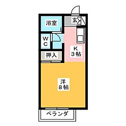ハイツシーサイド 1Kの間取図画像