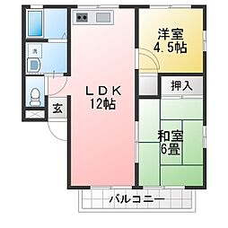 ラフィーネ南郊D 2LDKの間取図画像