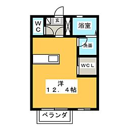 シャーメゾン ワンルームの間取図画像