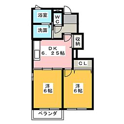 ノーススリーC 2DKの間取図画像