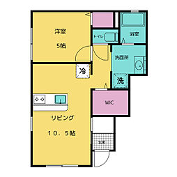 Smart香良洲C 1LDKの間取図画像