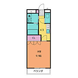 ブレスエヌ 1Kの間取図画像