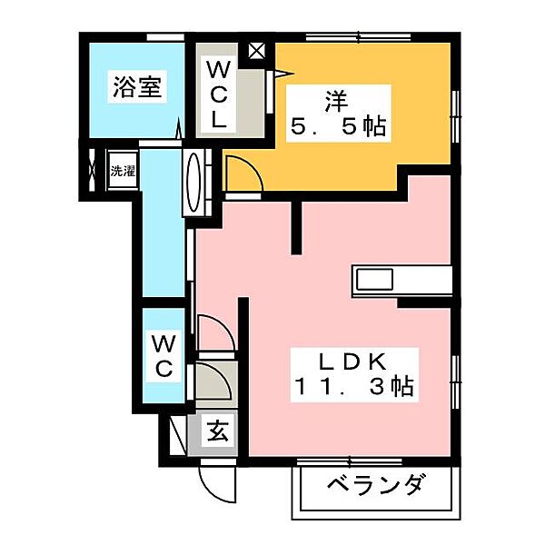 グランディール　Ｃ棟 ｜三重県鈴鹿市住吉町(賃貸アパート1LDK・1階・42.38㎡)の写真 その2