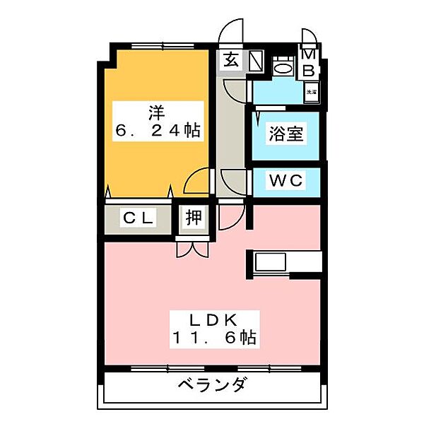 ＩＤＥＡＬ ｜三重県鈴鹿市算所１丁目(賃貸マンション1LDK・2階・46.75㎡)の写真 その2