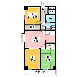 ラ・グラシューズ 3LDKの間取図画像