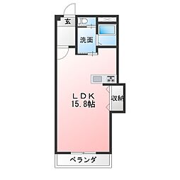 ベルシティ石川 ワンルームの間取図画像