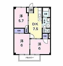 オーキッド潮見ケ丘B 3DKの間取図画像