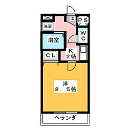 フラワーアイランド江島2 1Kの間取図画像